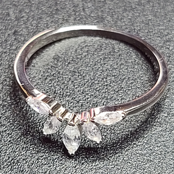 925 Sterling Silver Crown Ring Enhancer Marquise - Picture 11 of 16